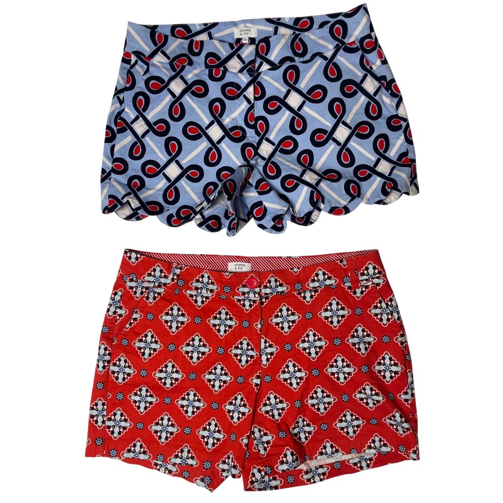 Crown & Ivy Flat Front Chino Shorts Bundle Women's 10